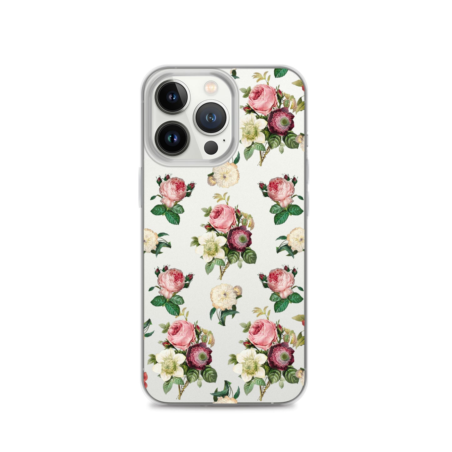 Vintage Flowers Clear iPhone Case - iPhone 15-11 All Sizes