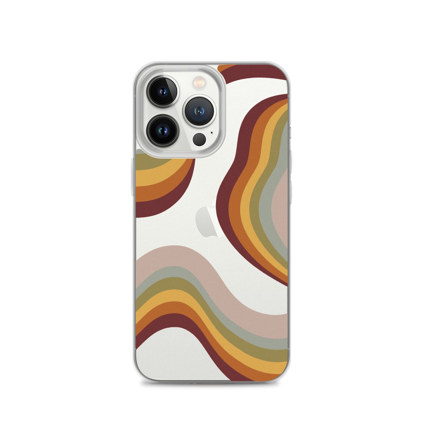 Retro Rainbow Clear iPhone Case - iPhone 15-11 All Sizes