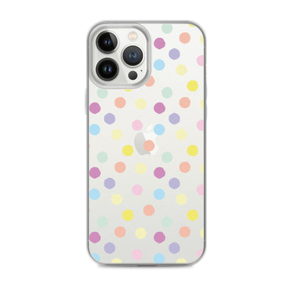 Polka Dot Clear iPhone Case for iPhone 15-11 All Sizes