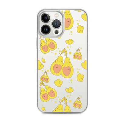 Cute Avocado Clear iPhone Case - iPhone 11-15 All Sizes