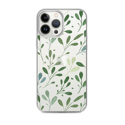 Botanical Sage Clear iPhone Case - iPhone 15-11 All Sizes