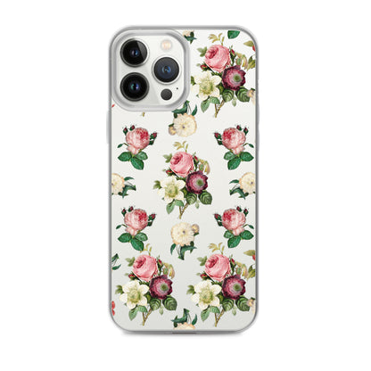 Vintage Flowers Clear iPhone Case - iPhone 15-11 All Sizes