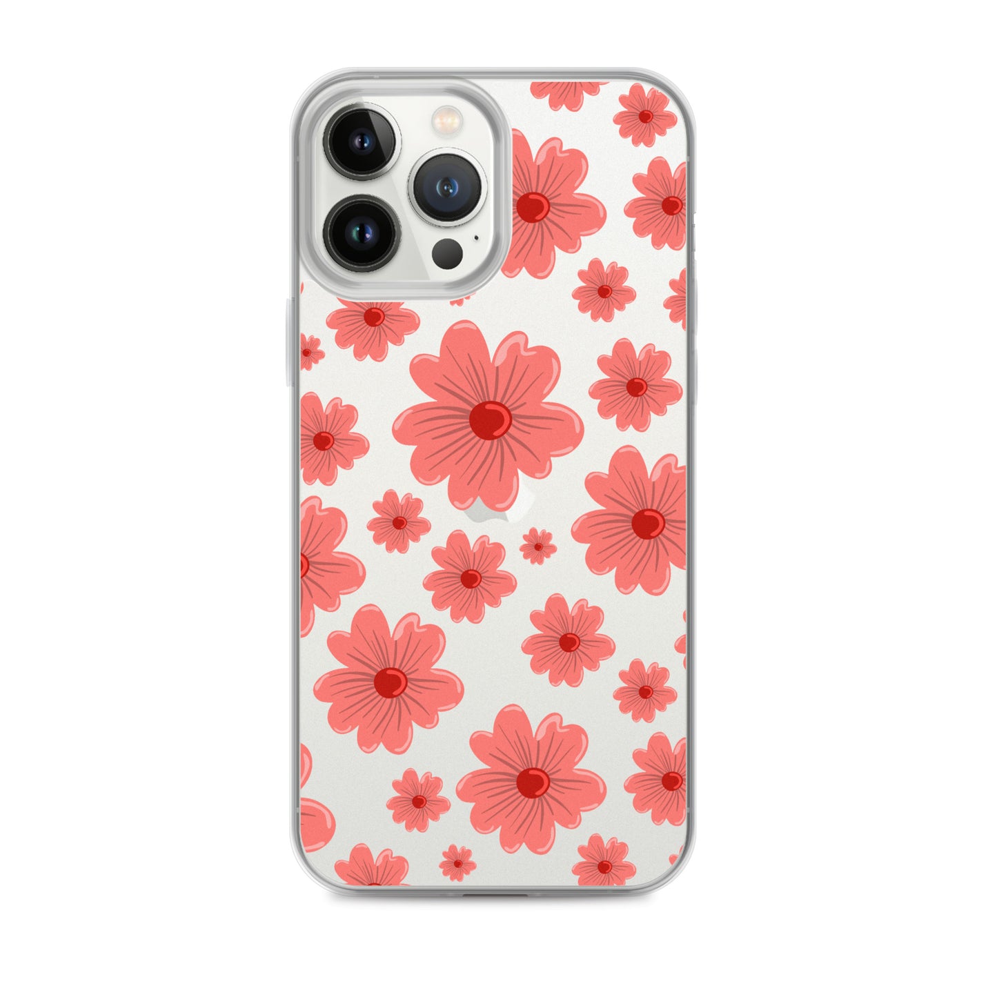 Pink Flower Clear iPhone Case - iPhone 15-11 All Sizes