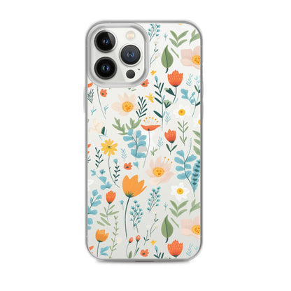 Cute Colorful Flower Clear iPhone Case - iPhone 15-11 All Sizes