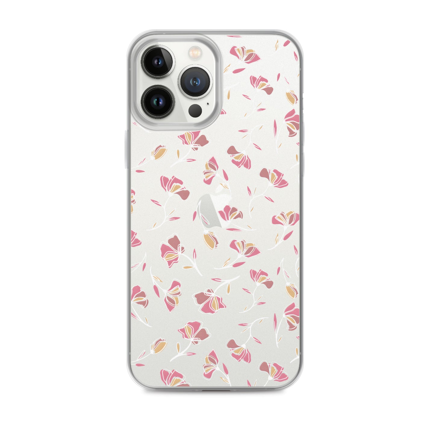 Cute Pink Flower Clear iPhone Case - iPhone 15-11 All Sizes