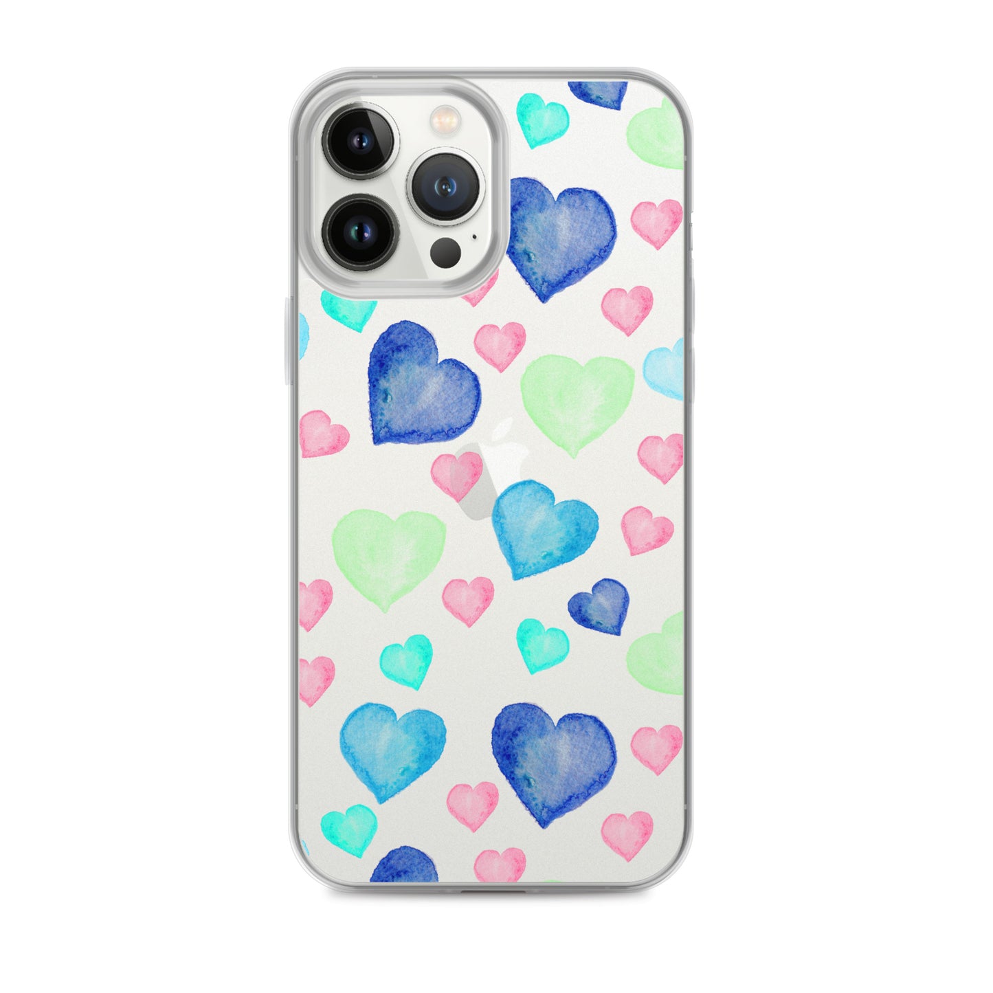 Colorful Hearts Clear iPhone Case - iPhone 15-11 All Sizes