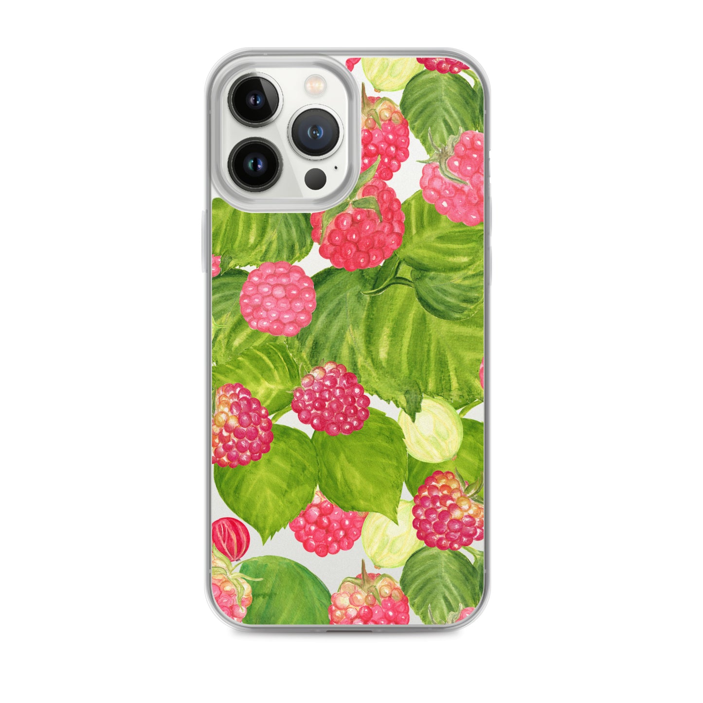 Raspberry Painting Clear iPhone Case - iPhone 15-11 All Sizes