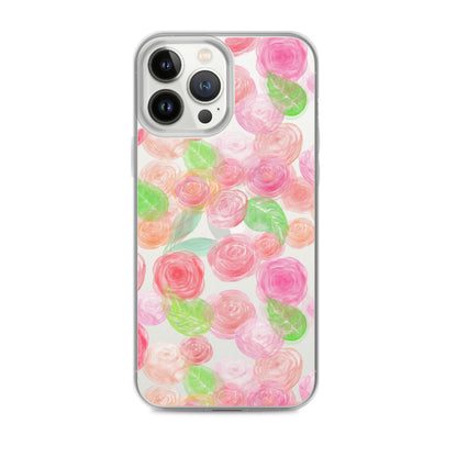 Pastel Roses Clear iPhone Case - iPhone 15-11 All SIzes