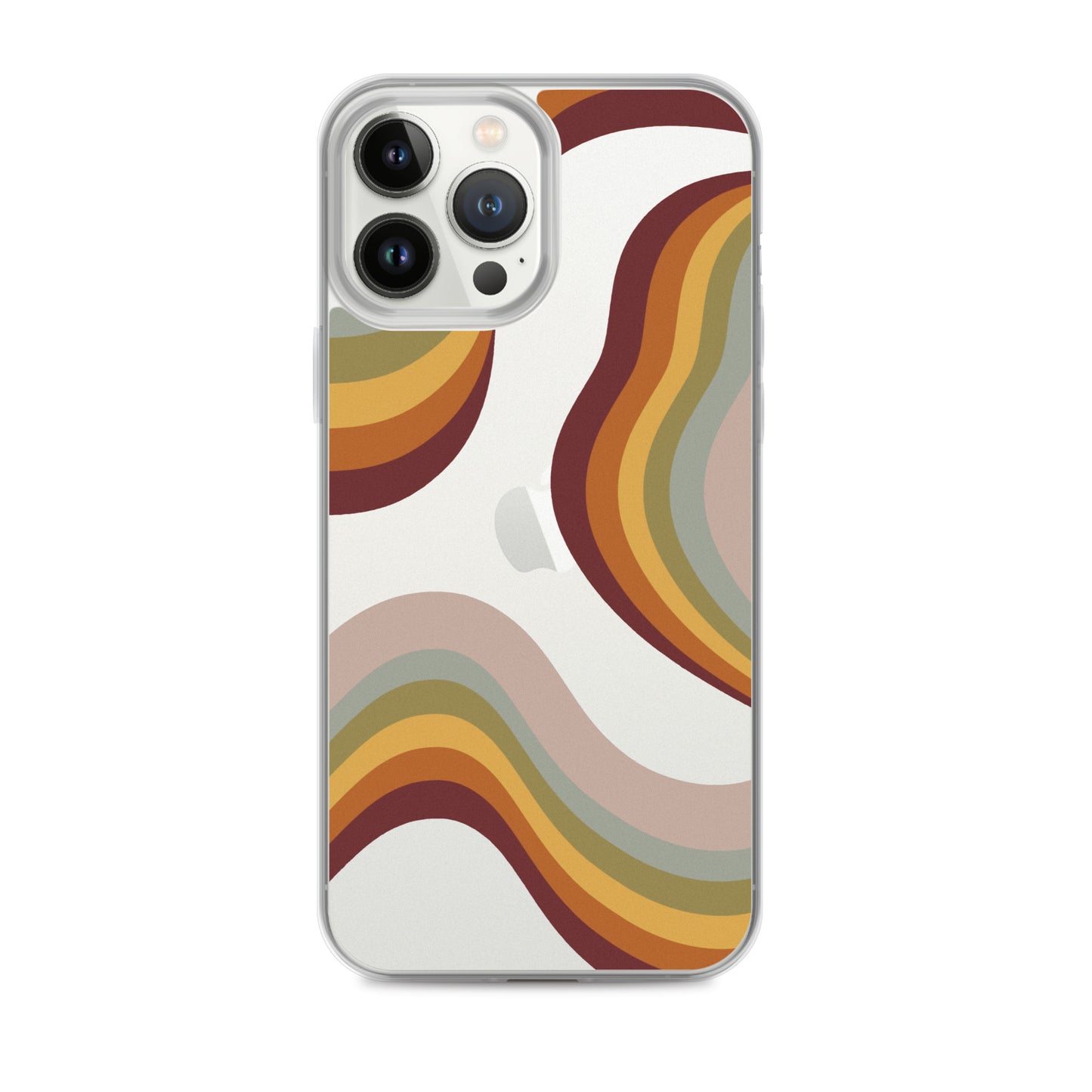 Retro Rainbow Clear iPhone Case - iPhone 15-11 All Sizes