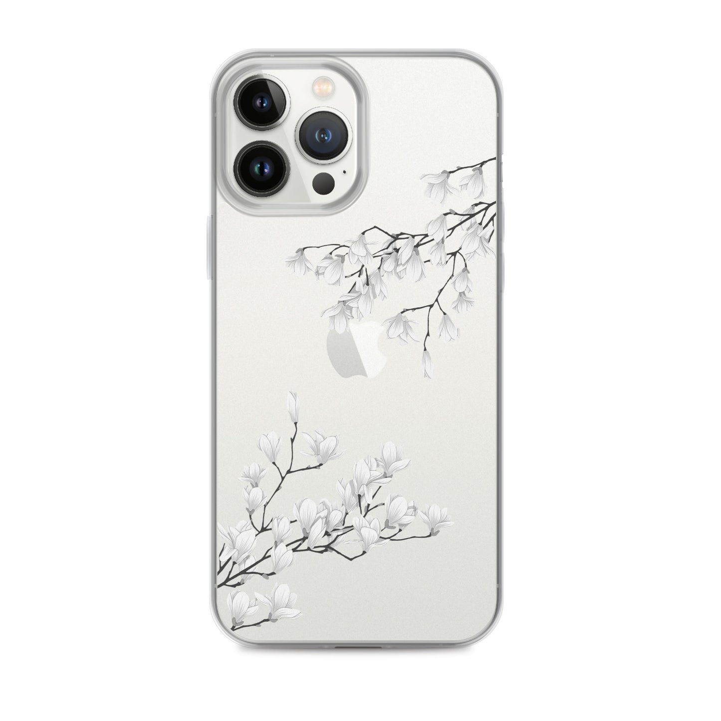 Minimal White Blossoms Clear iPhone Case - iPhone 15-11 All Sizes