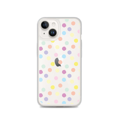 Polka Dot Clear iPhone Case for iPhone 15-11 All Sizes