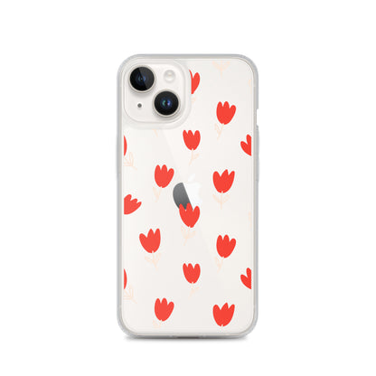 Cartoon Rose Clear iPhone Case - iPhone 15-11 All Sizes