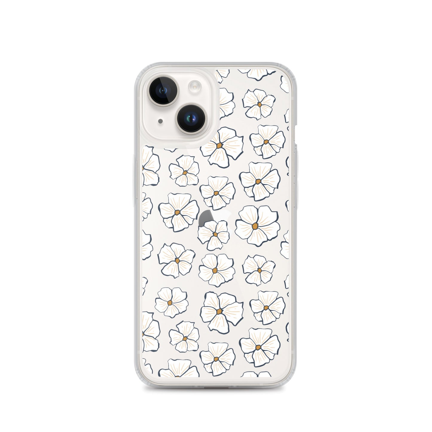 White Daisies Clear iPhone Case - iPhone 15-11 All Sizes