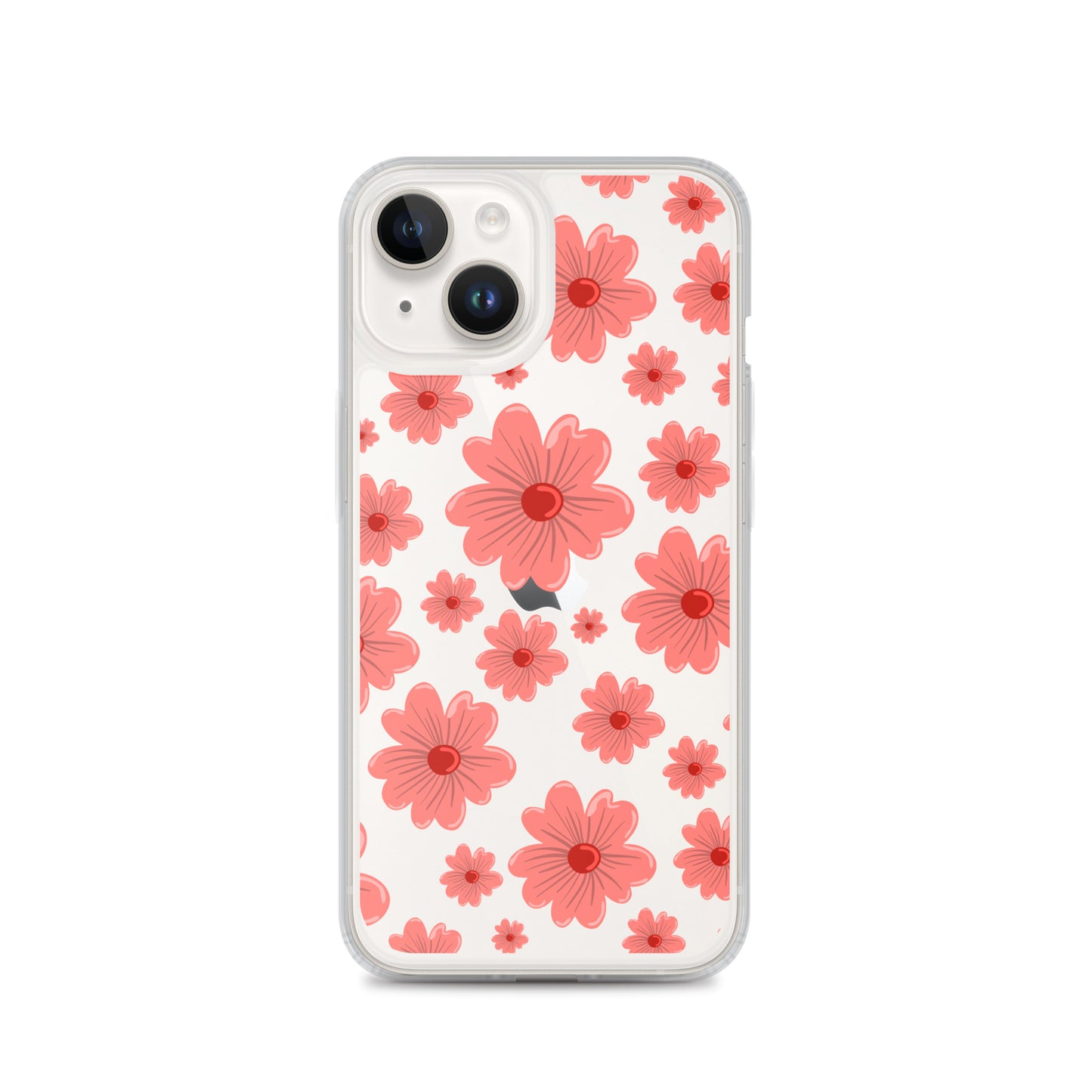 Pink Flower Clear iPhone Case - iPhone 15-11 All Sizes