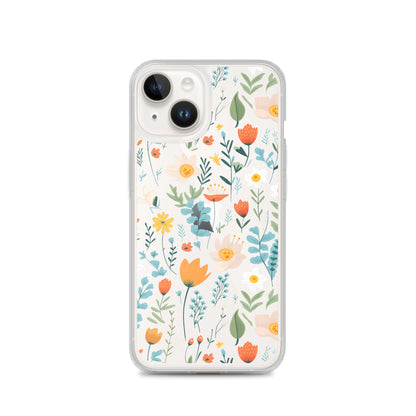 Cute Colorful Flower Clear iPhone Case - iPhone 15-11 All Sizes