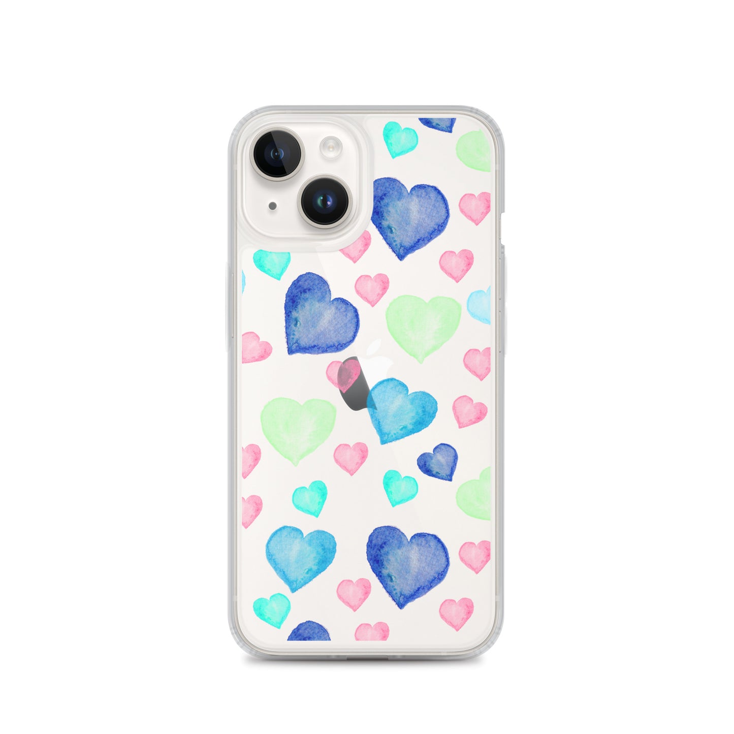 Colorful Hearts Clear iPhone Case - iPhone 15-11 All Sizes