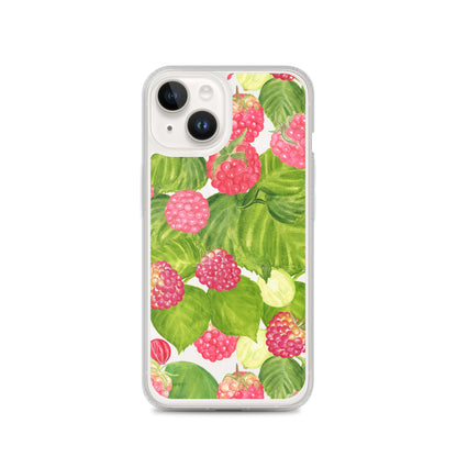 Raspberry Painting Clear iPhone Case - iPhone 15-11 All Sizes