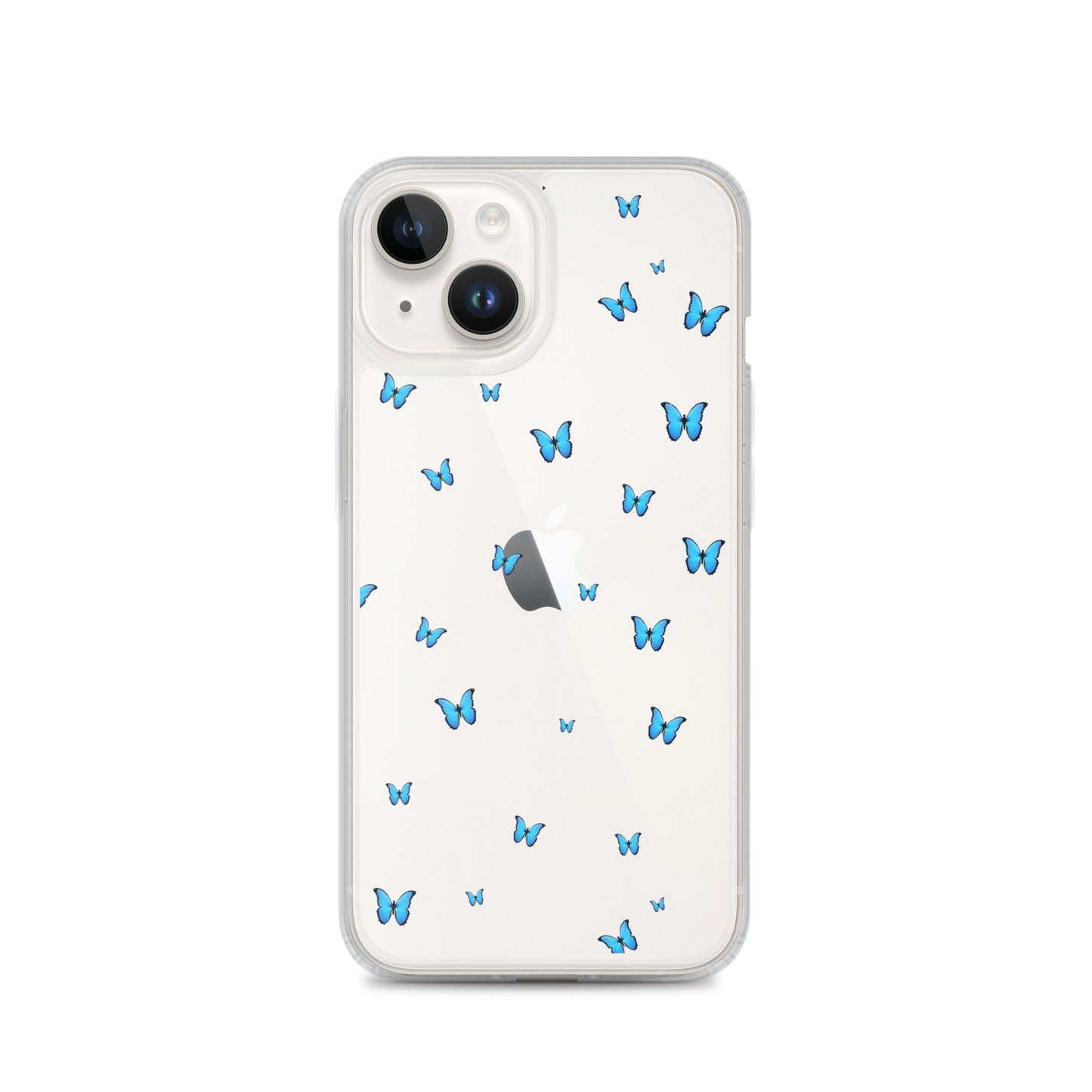 Blue Butterflies Clear iPhone Case - iPhone 15-11 All Sizes