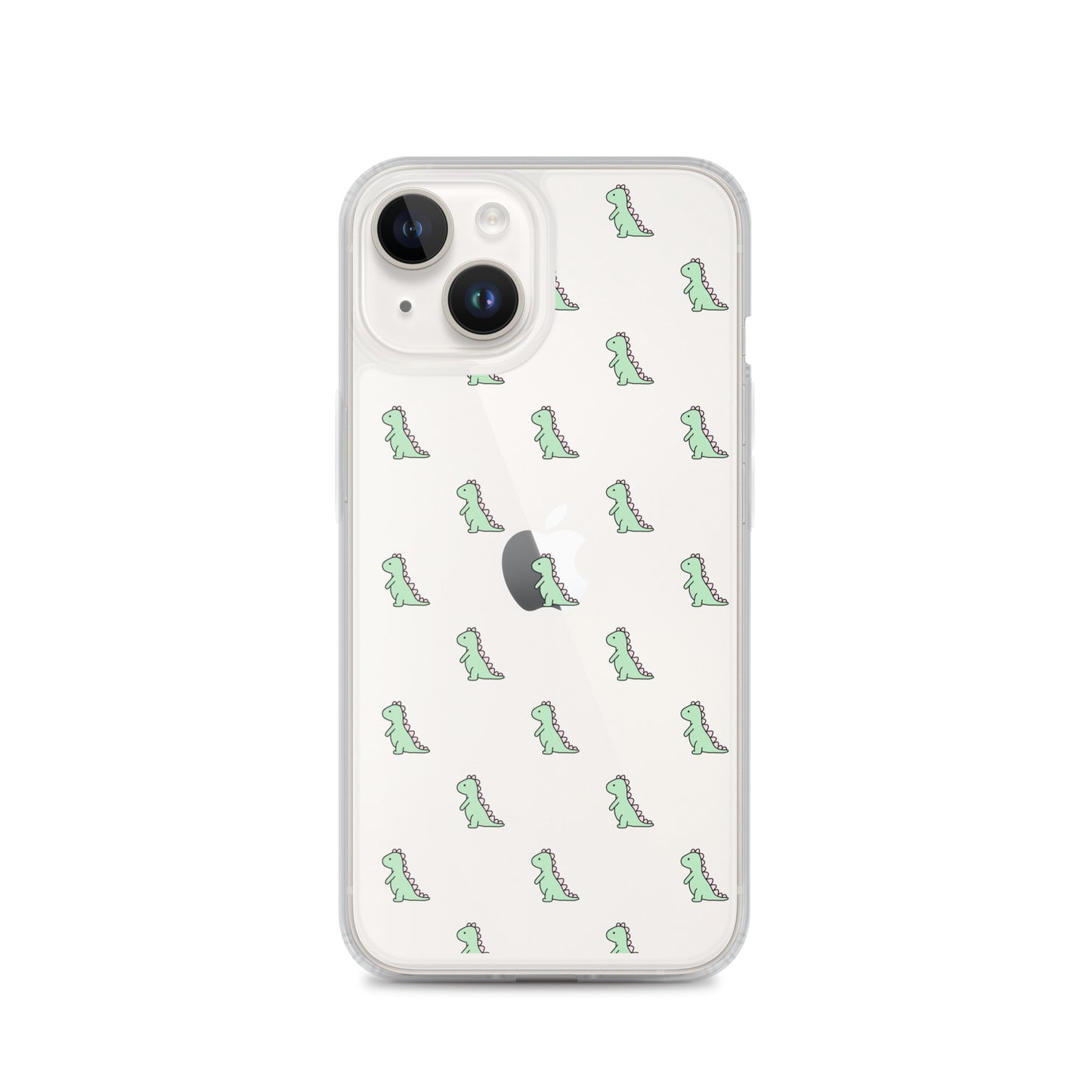 Green Little Dinosaur Clear iPhone Case - iPhone 15-11 All Sizes