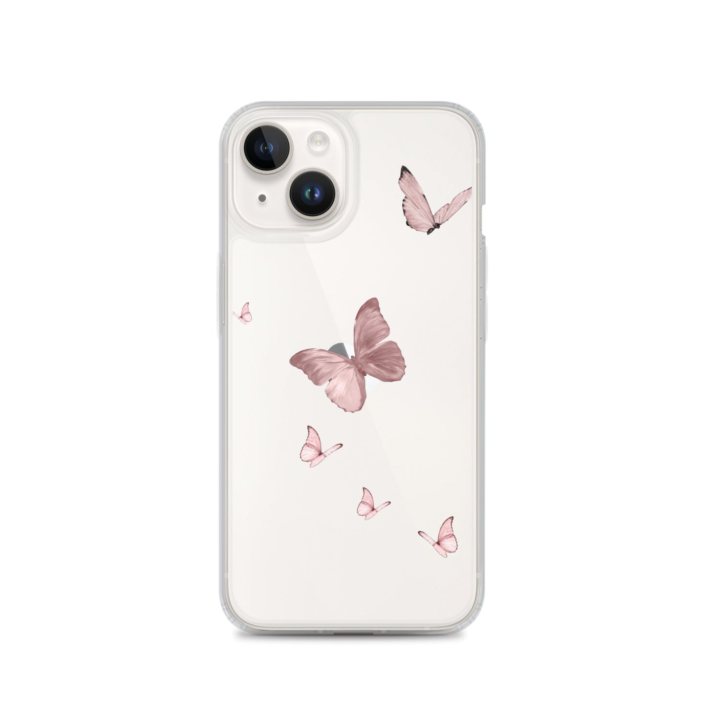 Minimal Pink Butterfly Clear iPhone Case - iPhone 15-11 All Sizes