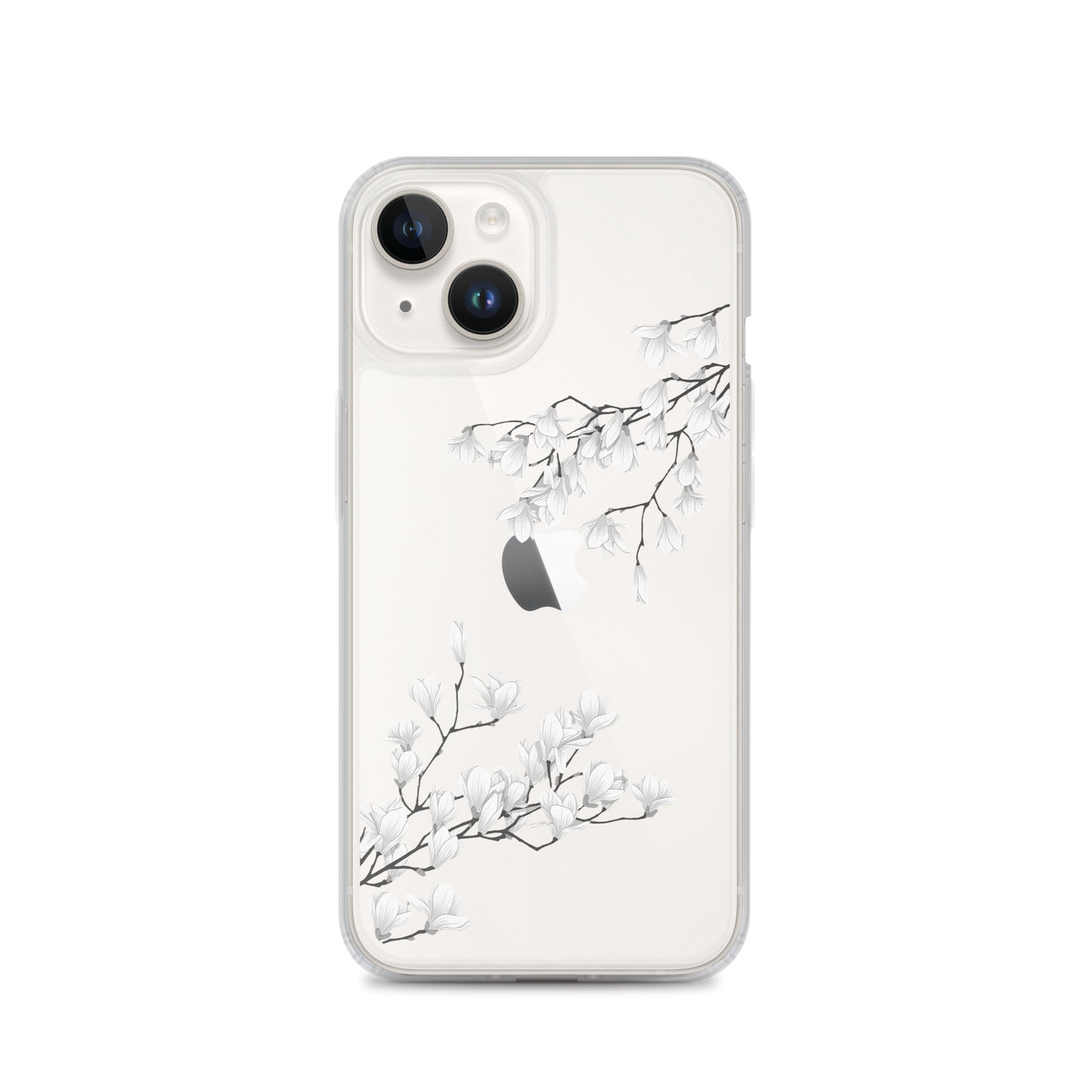 Minimal White Blossoms Clear iPhone Case - iPhone 15-11 All Sizes