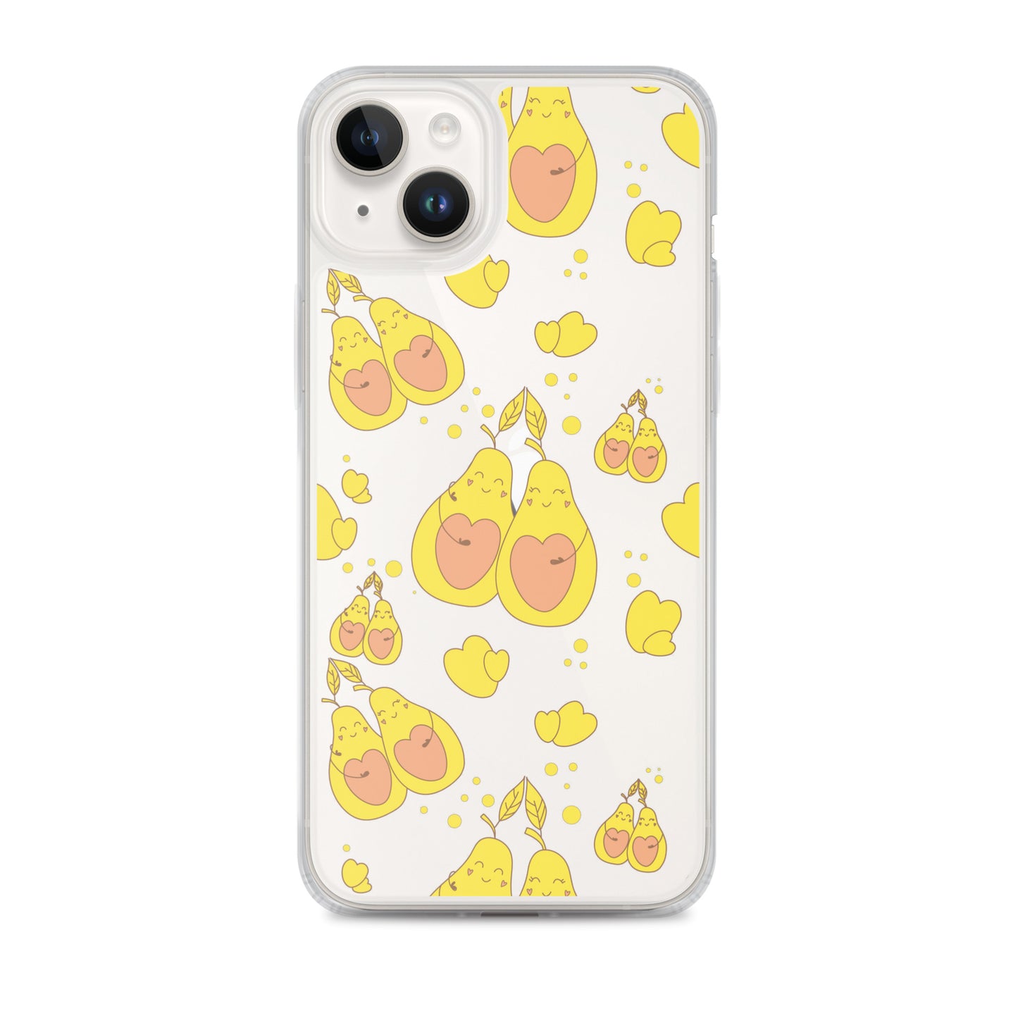 Cute Avocado Clear iPhone Case - iPhone 11-15 All Sizes