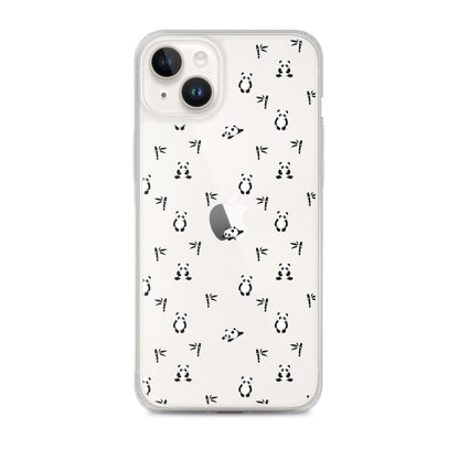 Cute Panda Clear iPhone Case - iPhone 15-11 All Sizes