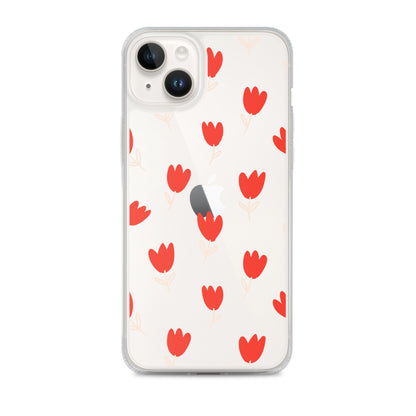 Cartoon Rose Clear iPhone Case - iPhone 15-11 All Sizes