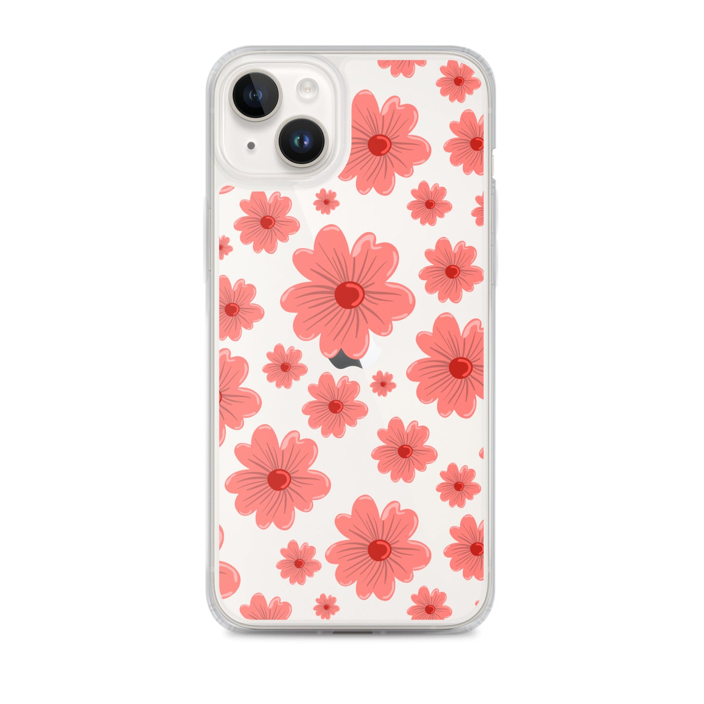 Pink Flower Clear iPhone Case - iPhone 15-11 All Sizes