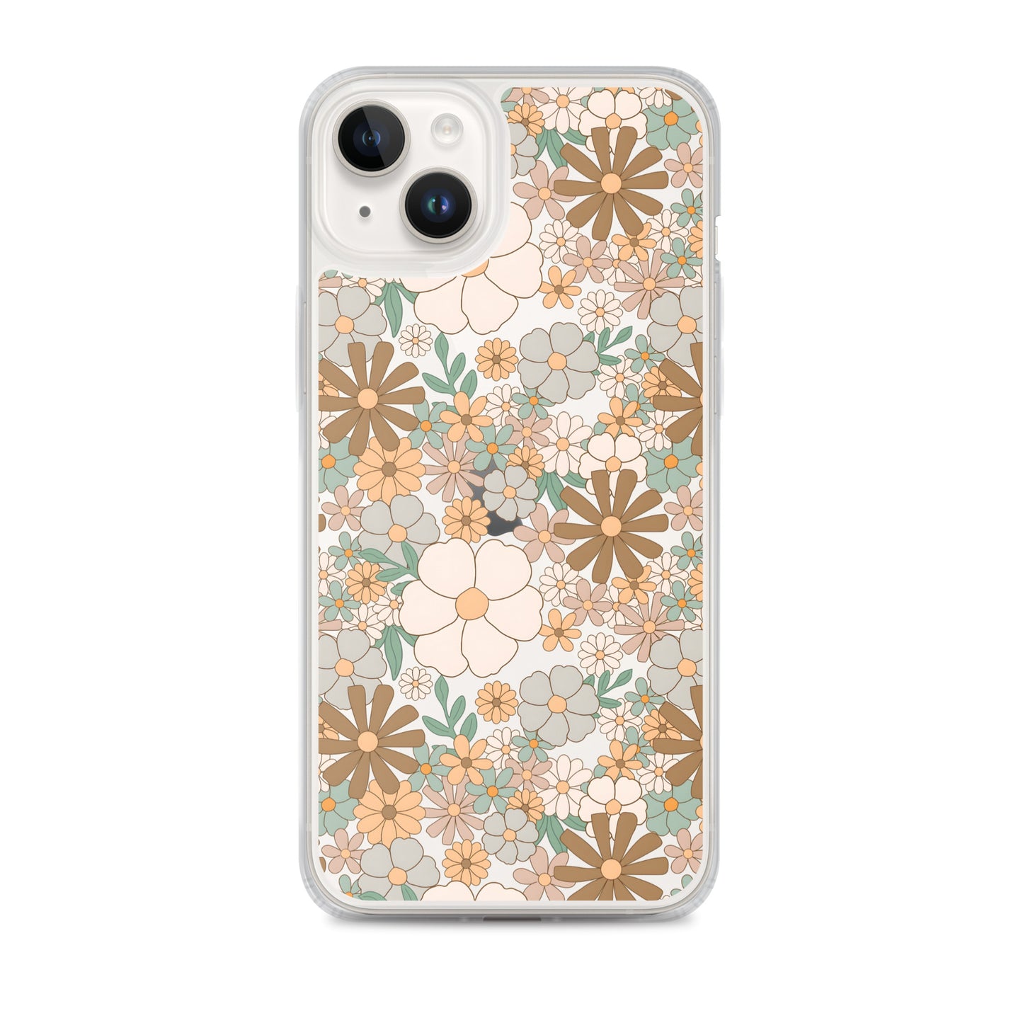 Vintage Flowers Clear iPhone Case - iPhone 15-11 All Sizes