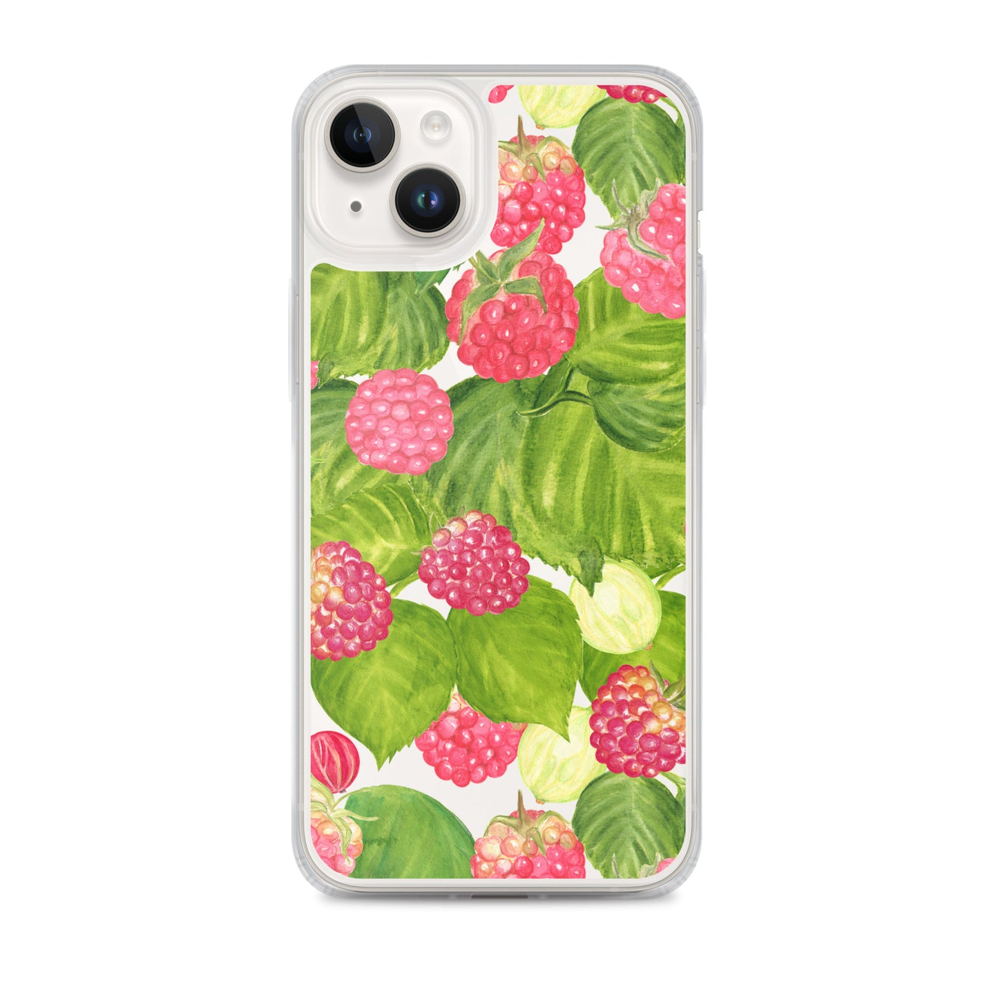 Raspberry Painting Clear iPhone Case - iPhone 15-11 All Sizes