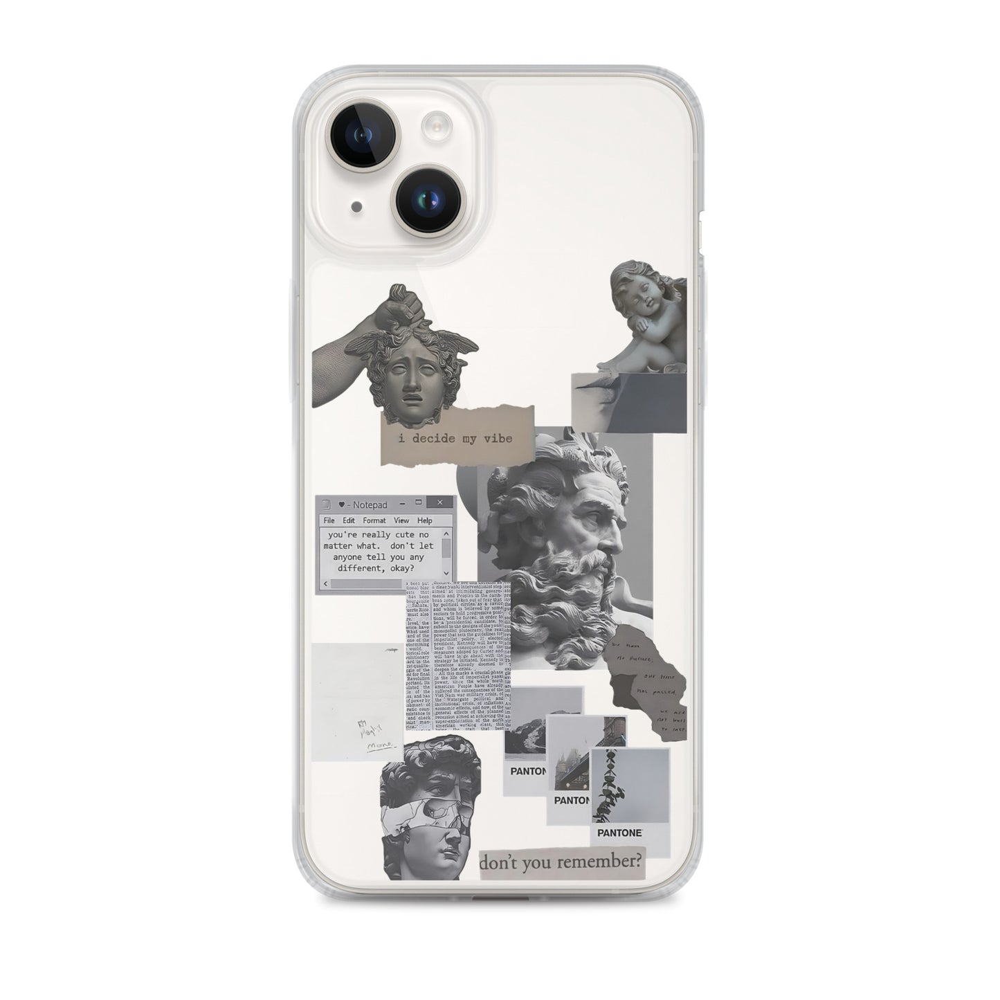 Philosopher's Collage Clear iPhone Case - iPhone 15-11 All Sizes