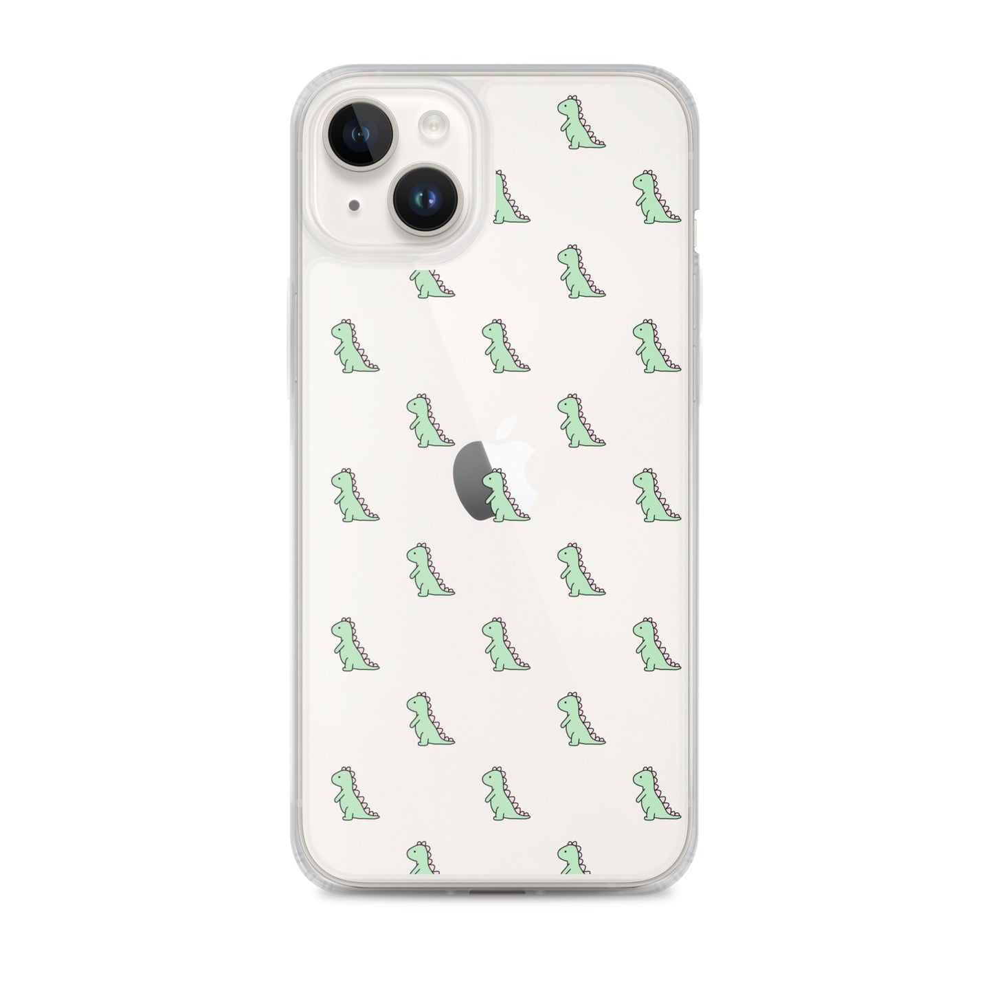 Green Little Dinosaur Clear iPhone Case - iPhone 15-11 All Sizes