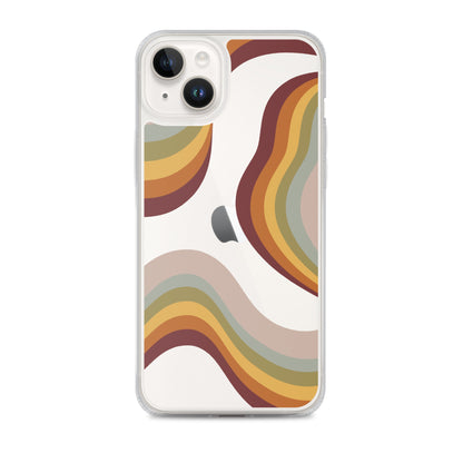 Retro Rainbow Clear iPhone Case - iPhone 15-11 All Sizes