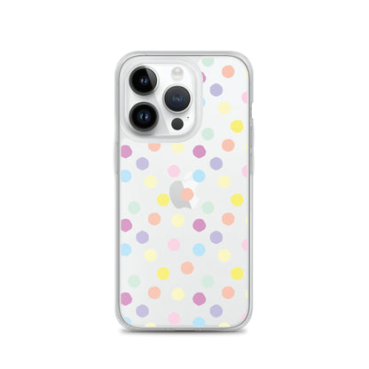 Polka Dot Clear iPhone Case for iPhone 15-11 All Sizes