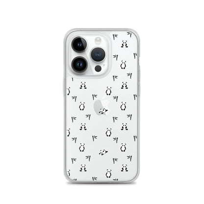 Cute Panda Clear iPhone Case - iPhone 15-11 All Sizes