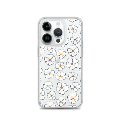 White Daisies Clear iPhone Case - iPhone 15-11 All Sizes