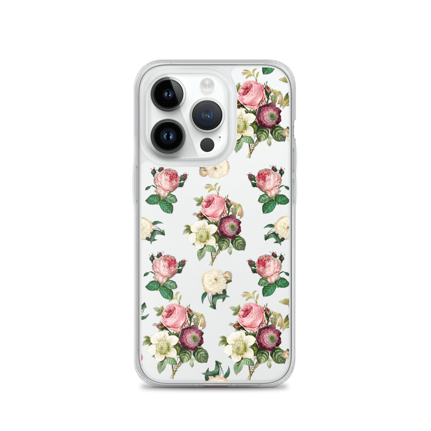 Vintage Flowers Clear iPhone Case - iPhone 15-11 All Sizes