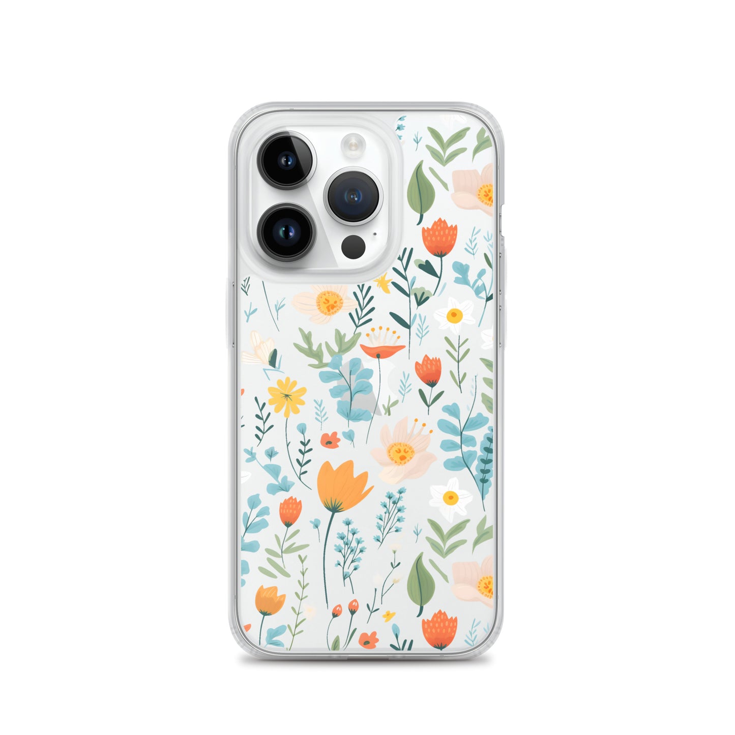 Cute Colorful Flower Clear iPhone Case - iPhone 15-11 All Sizes