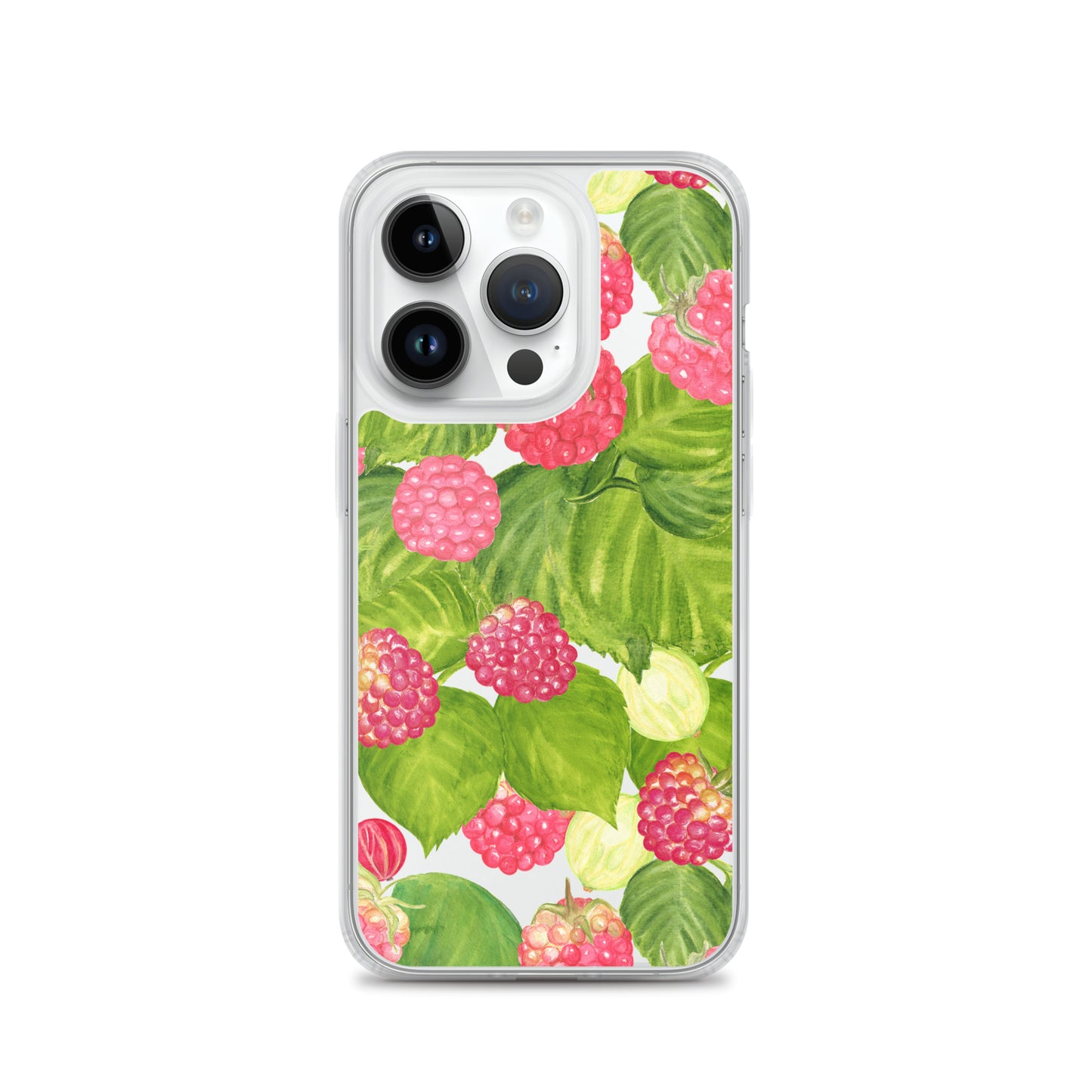 Raspberry Painting Clear iPhone Case - iPhone 15-11 All Sizes