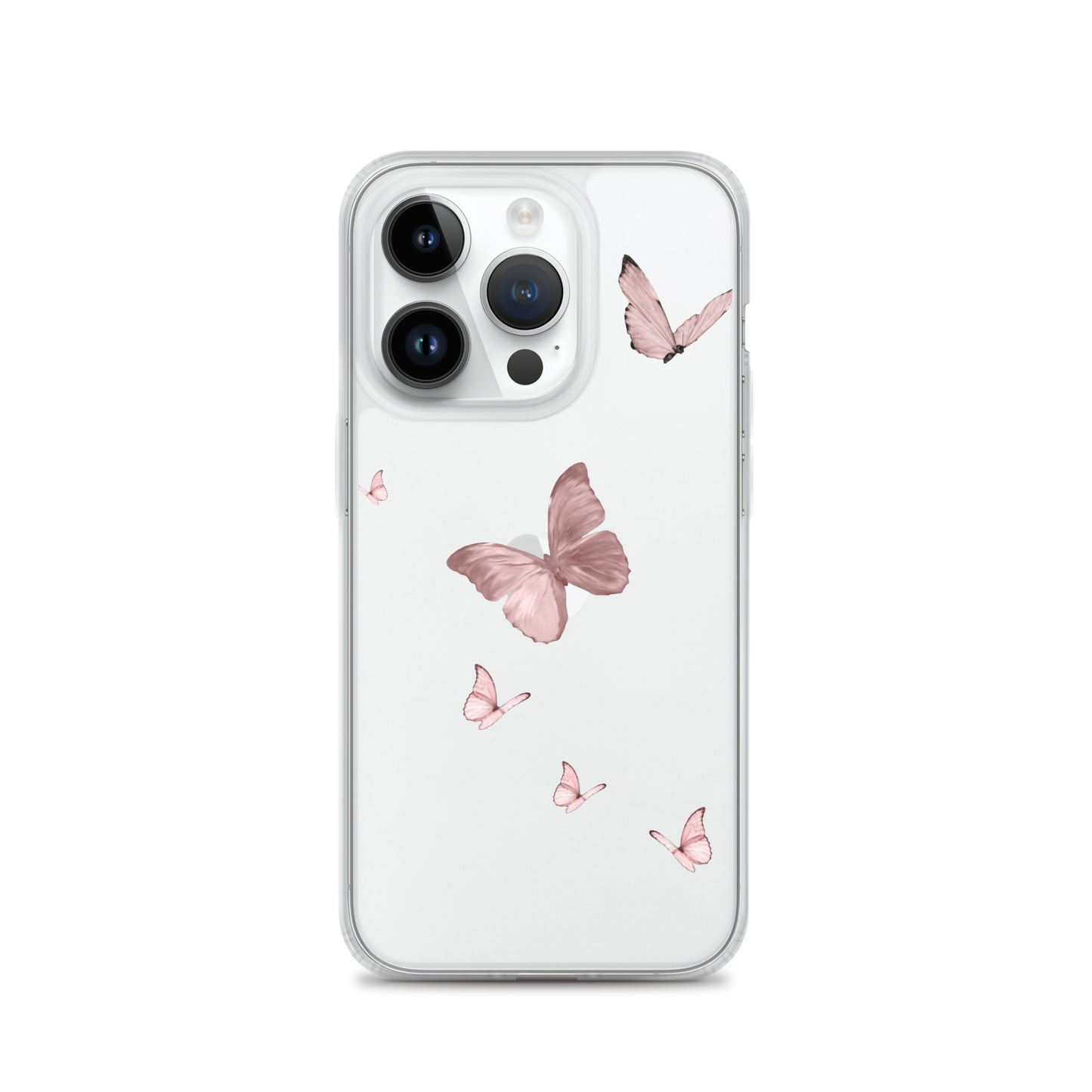 Minimal Pink Butterfly Clear iPhone Case - iPhone 15-11 All Sizes