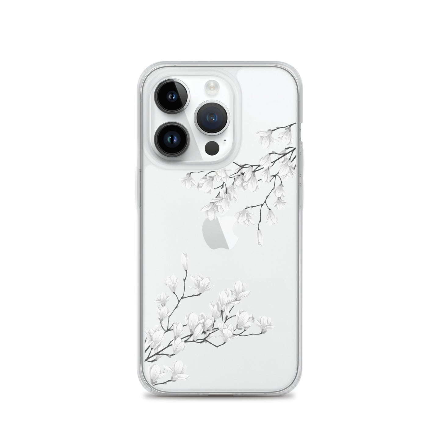 Minimal White Blossoms Clear iPhone Case - iPhone 15-11 All Sizes