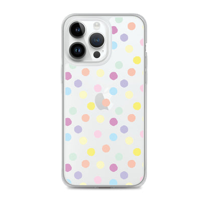 Polka Dot Clear iPhone Case for iPhone 15-11 All Sizes