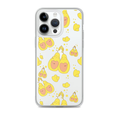 Cute Avocado Clear iPhone Case - iPhone 11-15 All Sizes