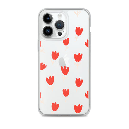 Cartoon Rose Clear iPhone Case - iPhone 15-11 All Sizes