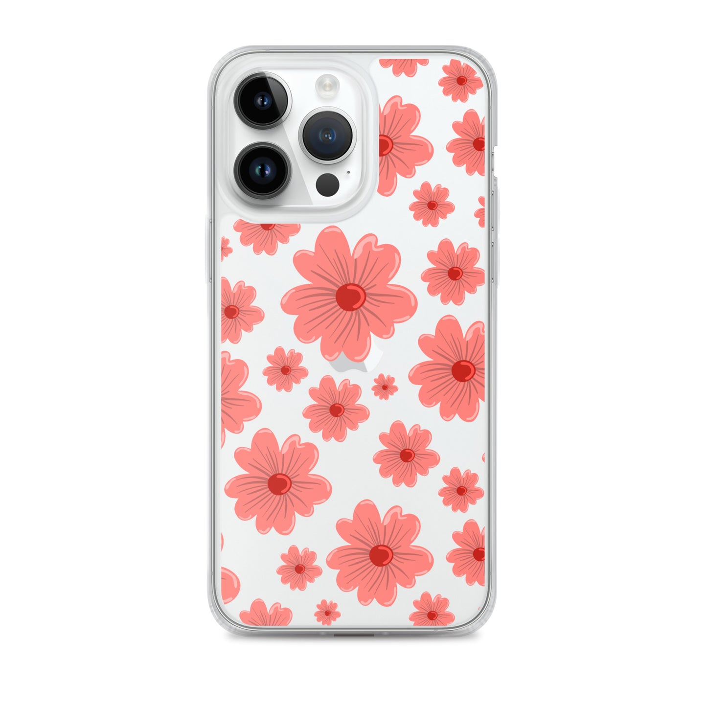 Pink Flower Clear iPhone Case - iPhone 15-11 All Sizes