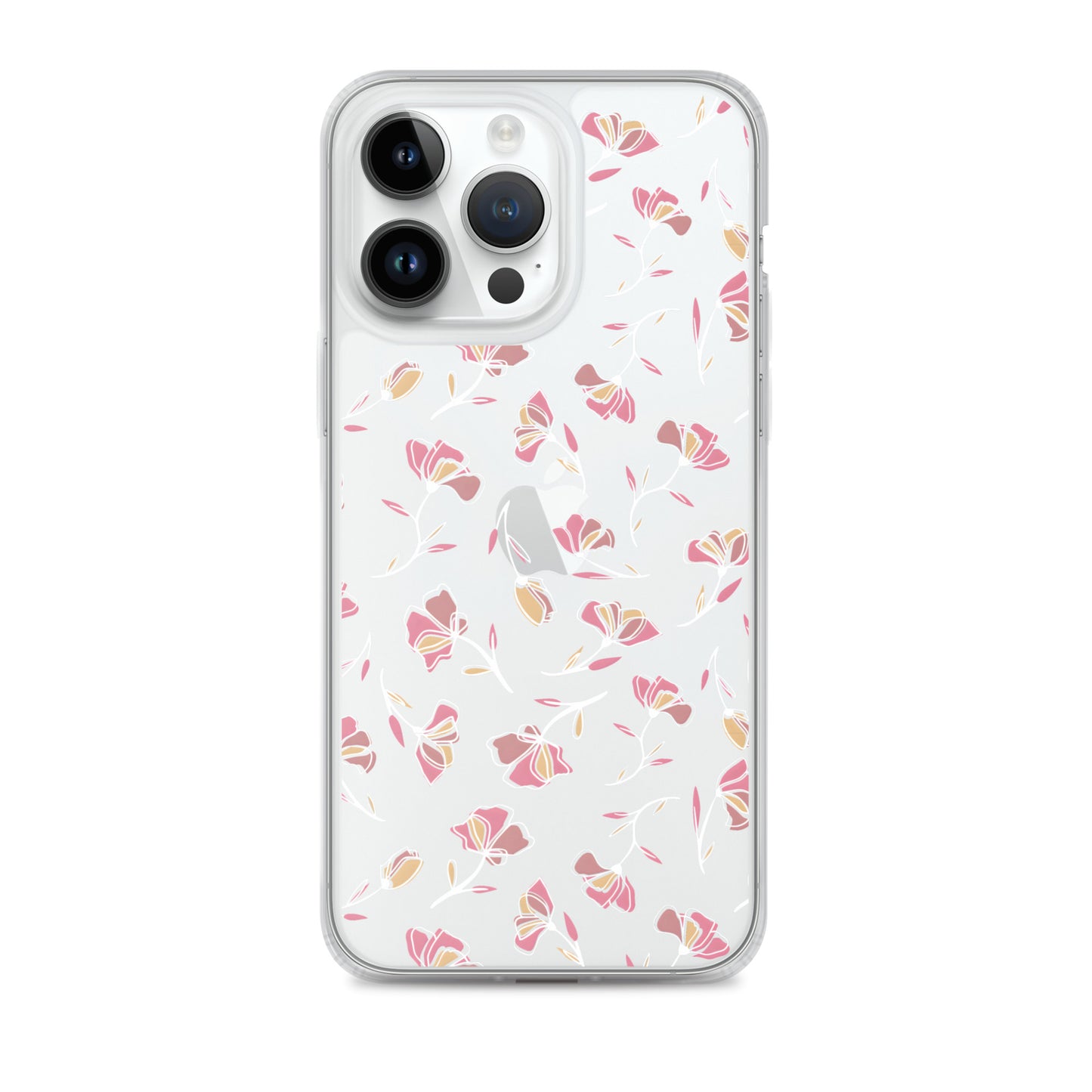 Cute Pink Flower Clear iPhone Case - iPhone 15-11 All Sizes