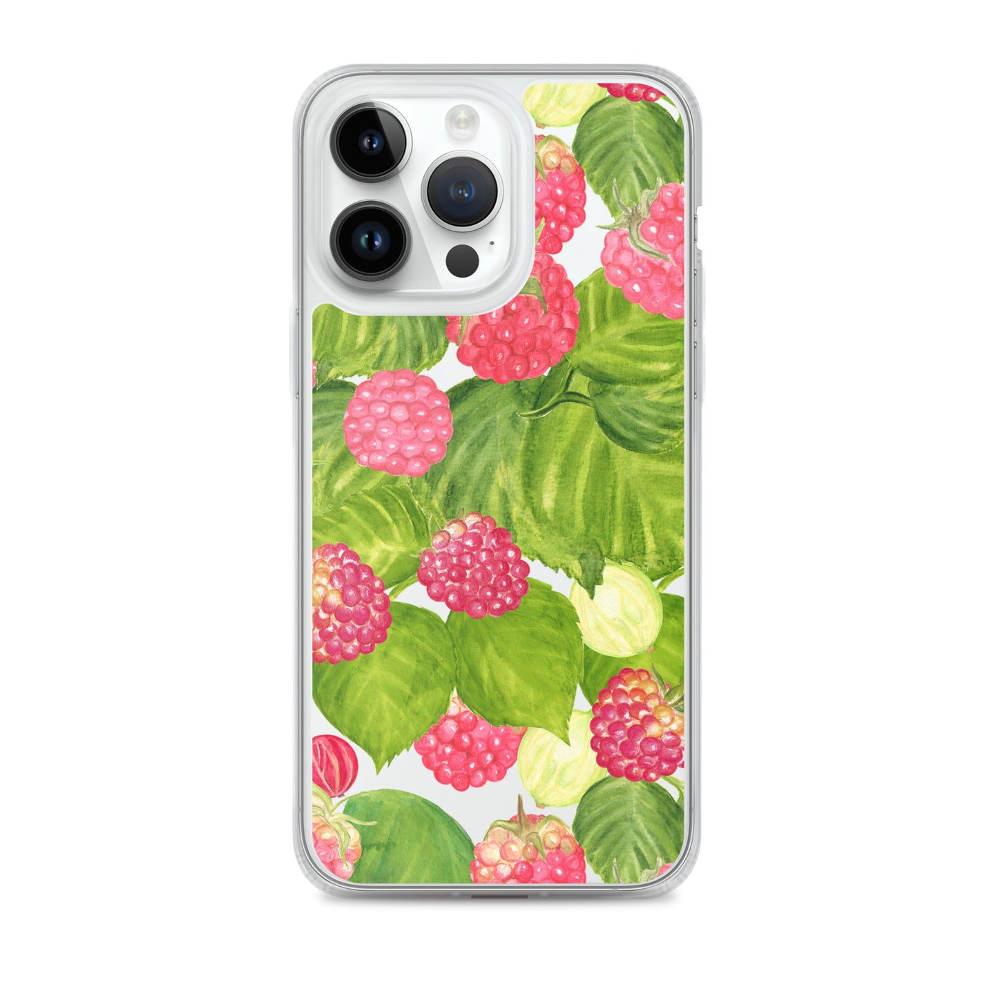 Raspberry Painting Clear iPhone Case - iPhone 15-11 All Sizes