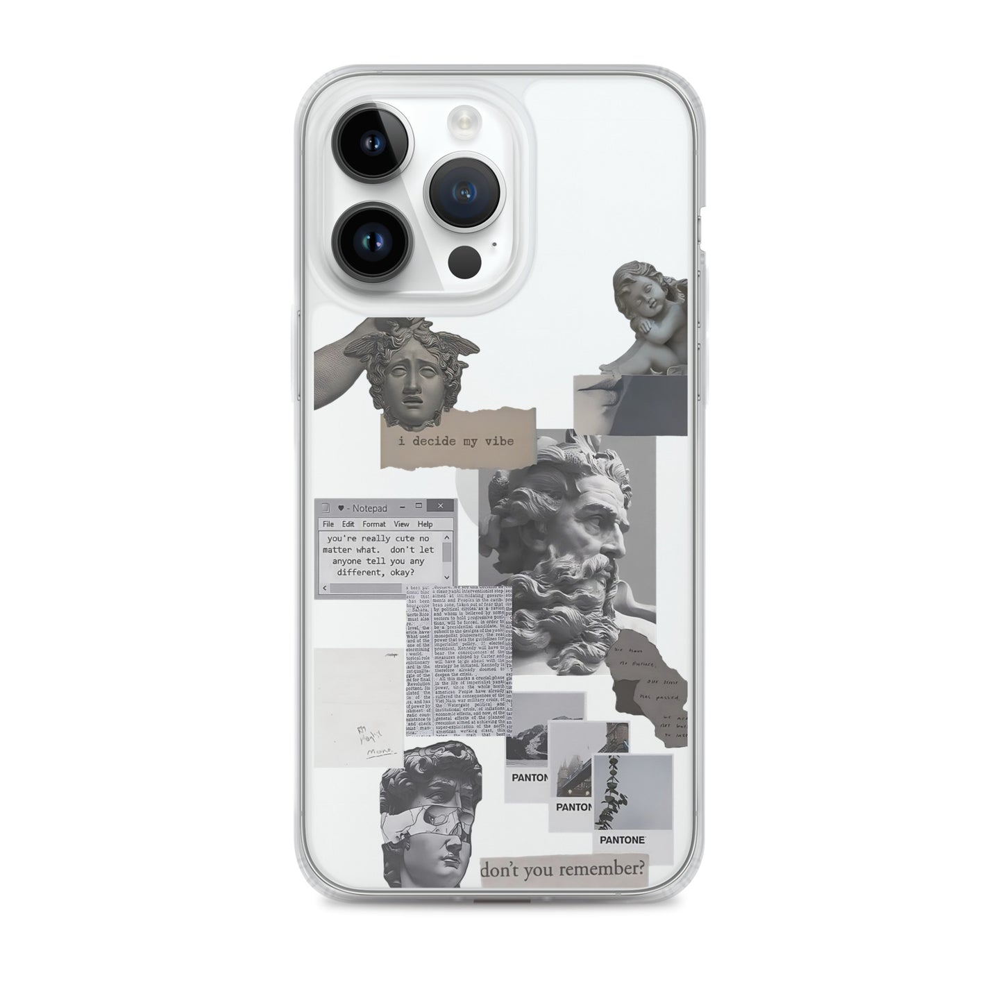 Philosopher's Collage Clear iPhone Case - iPhone 15-11 All Sizes