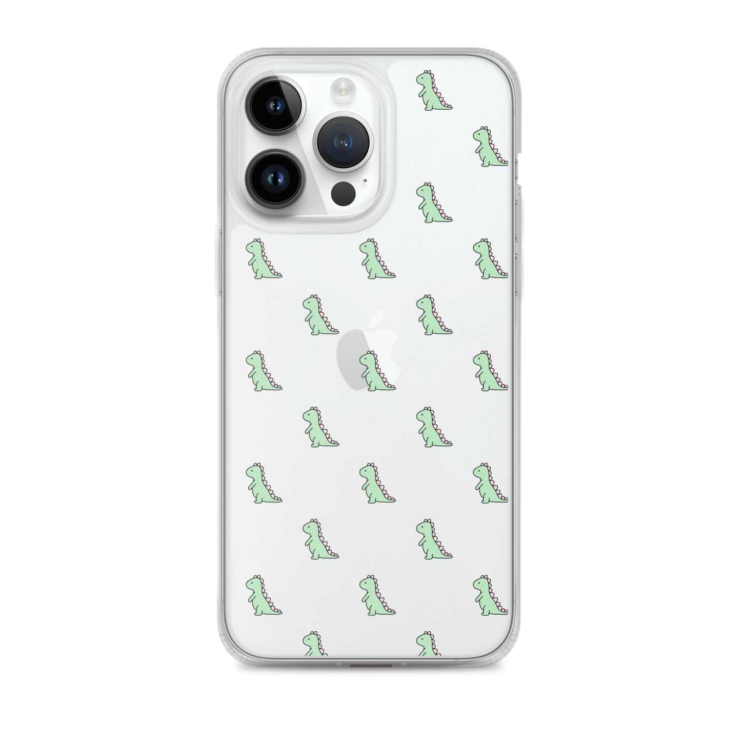 Green Little Dinosaur Clear iPhone Case - iPhone 15-11 All Sizes